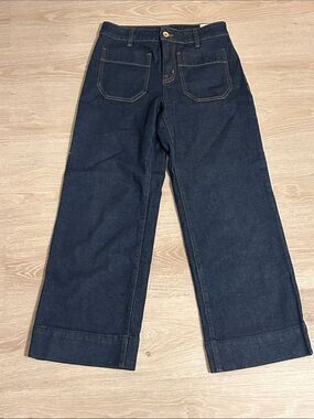 Sanctuary Denim NWOT The Marine Denim Wide Leg Front Pocket Cropped Jeans Sz 25